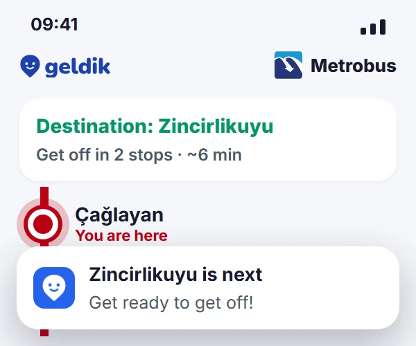 Alerts you before your stop